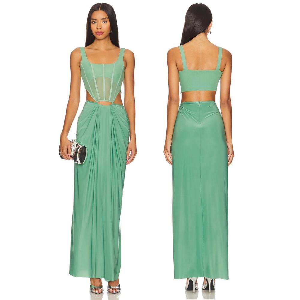 Deme Gabriella Valentina Corset Dress Maxi Evening Party Formal Guest Prom NYE S